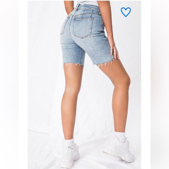 NWT Free People We The Free Avery Bermuda Denim Jean Short Size 25 Pacific Blue - Picture 3 of 13